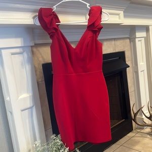 Red homecoming, prom or formal dress